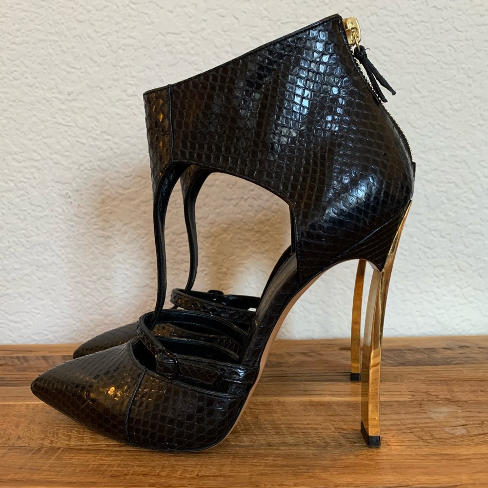 Casadei Blade 🐍  Black Python/Gold
